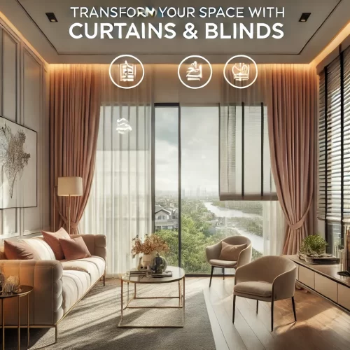 Elevate Your Interiors with Curtains & Blinds!